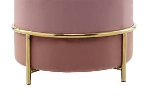 Hocker Matilda Typ A Eisen / verchromt - Samt - Rosa