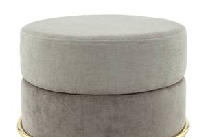 Hocker Matilda Typ B Eisen / verchromt - Samt - Grau