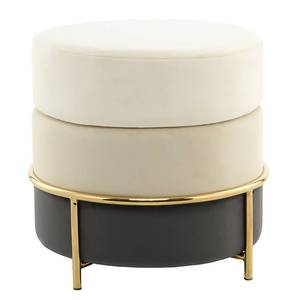 Hocker Matilda Typ A Eisen / verchromt - Samt - Creme