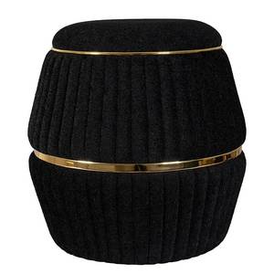 Hocker Doric Typ C Baumwolle / Acryl - Schwarz / Gold