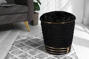 Hocker Doric Typ D Baumwolle / Acryl - Schwarz / Gold