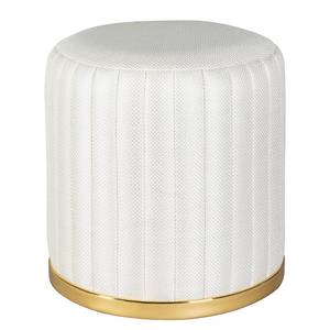 Hocker Doric Typ B Baumwolle / Acryl - Weiß / Gold