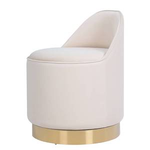 Drehhocker Viktor Edelstahl - Polyester - Ivory