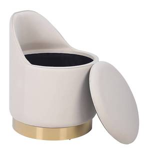 Drehhocker Viktor Edelstahl - Polyester - Ivory