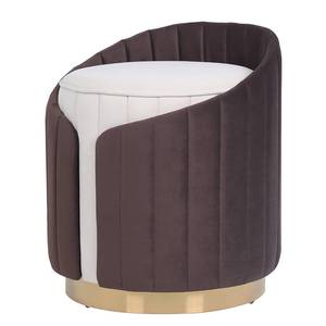 Hocker Corvin Edelstahl - Polyester - Braun / Creme