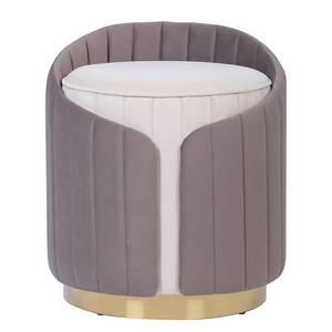 Hocker Corvin Edelstahl - Polyester - Creme / Taupe