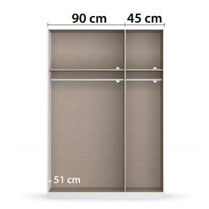 Drehtürenschrank Genua Typ A Eiche Artisan Dekor / Graumetallic - Breite: 136 cm - Ohne Spiegeltür/-en