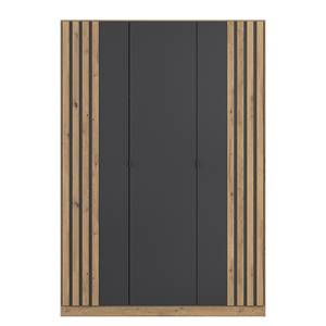 Armoire à portes battantes Genua B Gris métallisé - Largeur : 136 cm