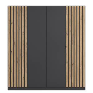 Armoire à portes battantes Genua A Gris métallisé - Largeur : 181 cm - Sans portes miroir