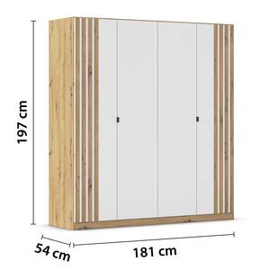 Armoire à portes battantes Genua B Blanc alpin - Largeur : 181 cm