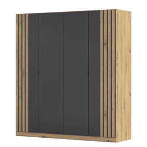 Armoire à portes battantes Genua B Gris métallisé - Largeur : 181 cm