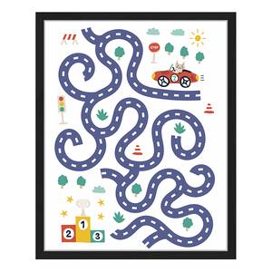 Tableau déco Car Maze Hêtre massif / Plexiglas - Noir - 43 x 53 cm