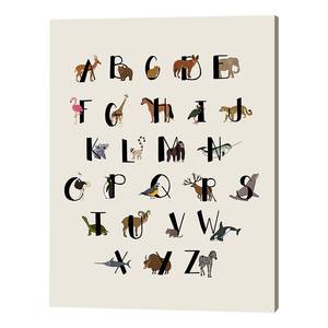 Quadro Animal Alphabet Pino massello / Tela - Beige - 60 x 80 cm