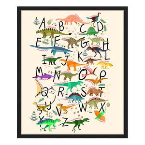 Bild Dinosaur Alphabet Buche Massiv / Acrylglas - Schwarz - 53 x 63 cm