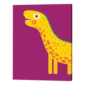 Leinwandbild Love My Dino Girl Kiefer Massiv / Leinen - Violett - 60 x 80 cm