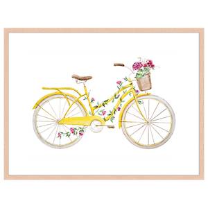 Bild Yellow Bicycle Buche Massiv / Acrylglas - Naturell - 63 x 83 cm