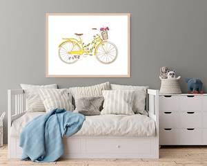 Bild Yellow Bicycle Buche Massiv / Acrylglas - Naturell - 63 x 83 cm