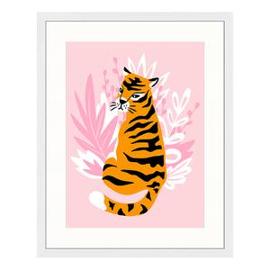 Bild Cute Tiger Buche Massiv / Acrylglas - Weiß - 43 x 53 cm