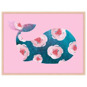 Afbeelding Pink Whale massief beukenhout/acrylglas - naturel - 63 x 83 cm