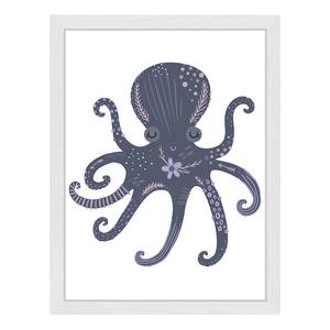 Quadro Octopus Faggio massello / Vetro acrilico - Bianco - 33 x 43 cm