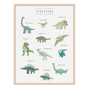 Tableau déco Dinosaurs Hêtre massif / Plexiglas - Naturel - 63 x 83 cm