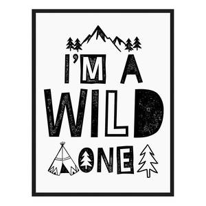 Afbeelding I'm A Wild One massief beukenhout/acrylglas - zwart - 63 x 83 cm