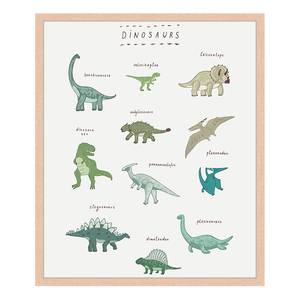 Tableau déco Dinosaurs Hêtre massif / Plexiglas - Naturel - 53 x 63 cm