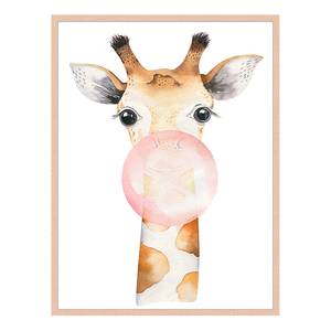 Afbeelding Bubble Giraffe massief beukenhout/acrylglas - naturel - 63 x 83 cm