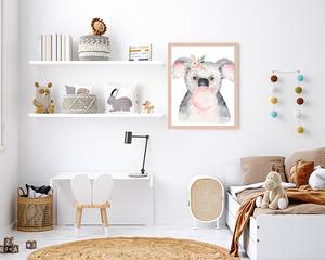 Quadro Bubble Koala Faggio massello / Vetro acrilico - Naturale - 43 x 53 cm