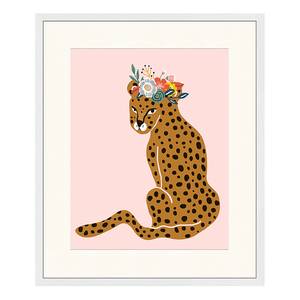 Quadro Spring Leopard Faggio massello / Vetro acrilico - Bianco - 53 x 63 cm