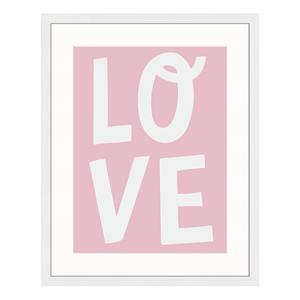 Bild Love Buche Massiv / Acrylglas - Weiß - 43 x 53 cm