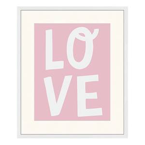 Quadro Love Faggio massello / Vetro acrilico - Bianco - 53 x 63 cm