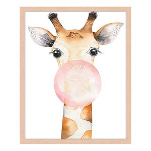 Bild Bubble Giraffe Buche Massiv / Acrylglas - Naturell - 43 x 53 cm