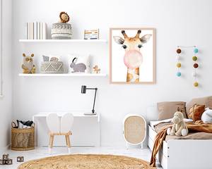 Quadro Bubble Giraffe Faggio massello / Vetro acrilico - Naturale - 43 x 53 cm