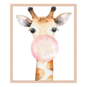 Bild Bubble Giraffe Buche Massiv / Acrylglas - Naturell - 53 x 63 cm