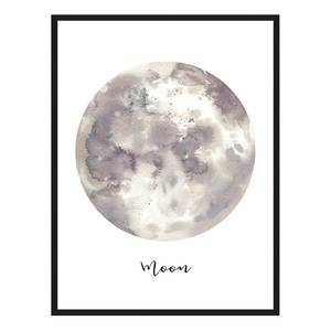 Bild Watercolor Moon Buche Massiv / Acrylglas - Schwarz - 63 x 83 cm