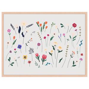 Tableau déco Soft Flowers Mix Hêtre massif / Plexiglas - Naturel - 63 x 83 cm