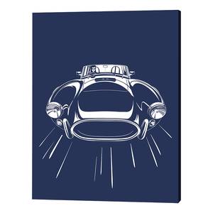 Tableau déco Sport Car Pin massif / Lin - Bleu foncé - 60 x 80 cm