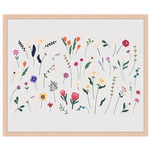 Quadro Soft Flower Mix Faggio massello / Vetro acrilico - Naturale - 53 x 63 cm