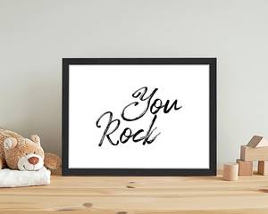 Afbeelding You Rock massief beukenhout/acrylglas - zwart - 33 x 43 cm