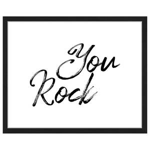 Bild You Rock Buche Massiv / Acrylglas - Schwarz - 43 x 53 cm