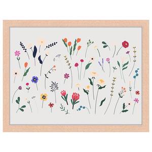 Tableau déco Soft Flowers Mix Hêtre massif / Plexiglas - Naturel - 33 x 43 cm