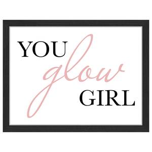 Afbeelding You Glow Girl massief beukenhout/acrylglas - zwart - 33 x 43 cm