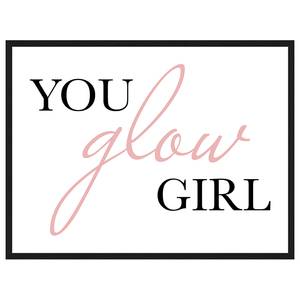 Bild You Glow Girl Buche Massiv / Acrylglas - Schwarz - 63 x 83 cm