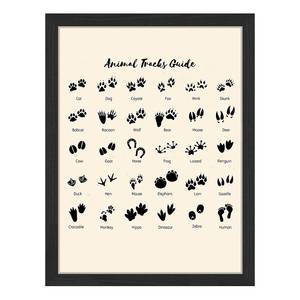 Quadro Animal Tracks Faggio massello / Vetro acrilico - Nero - 33 x 43 cm