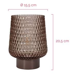 Lampada da tavolo Glamour B Alluminio in vero legno / Vetro colorato - 1 punto luce - Marrone