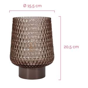 Lampe Glamour - Type B Aluminium / Verre coloré - 1 ampoule - Marron