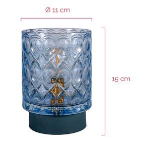 Lampe Glamour - Type C Aluminium / Verre coloré - 1 ampoule - Bleu