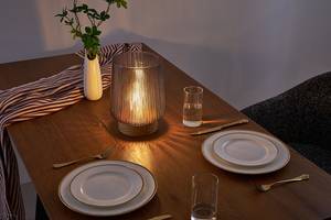 Lampada da tavolo Glamour A Impiallacciato in vero legno / Vetro colorato - 1 punto luce - Talpa