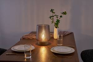 Tafellamp Glamour type A fineer van echt hout/gekleurd glas - 1 lichtbron - Taupe